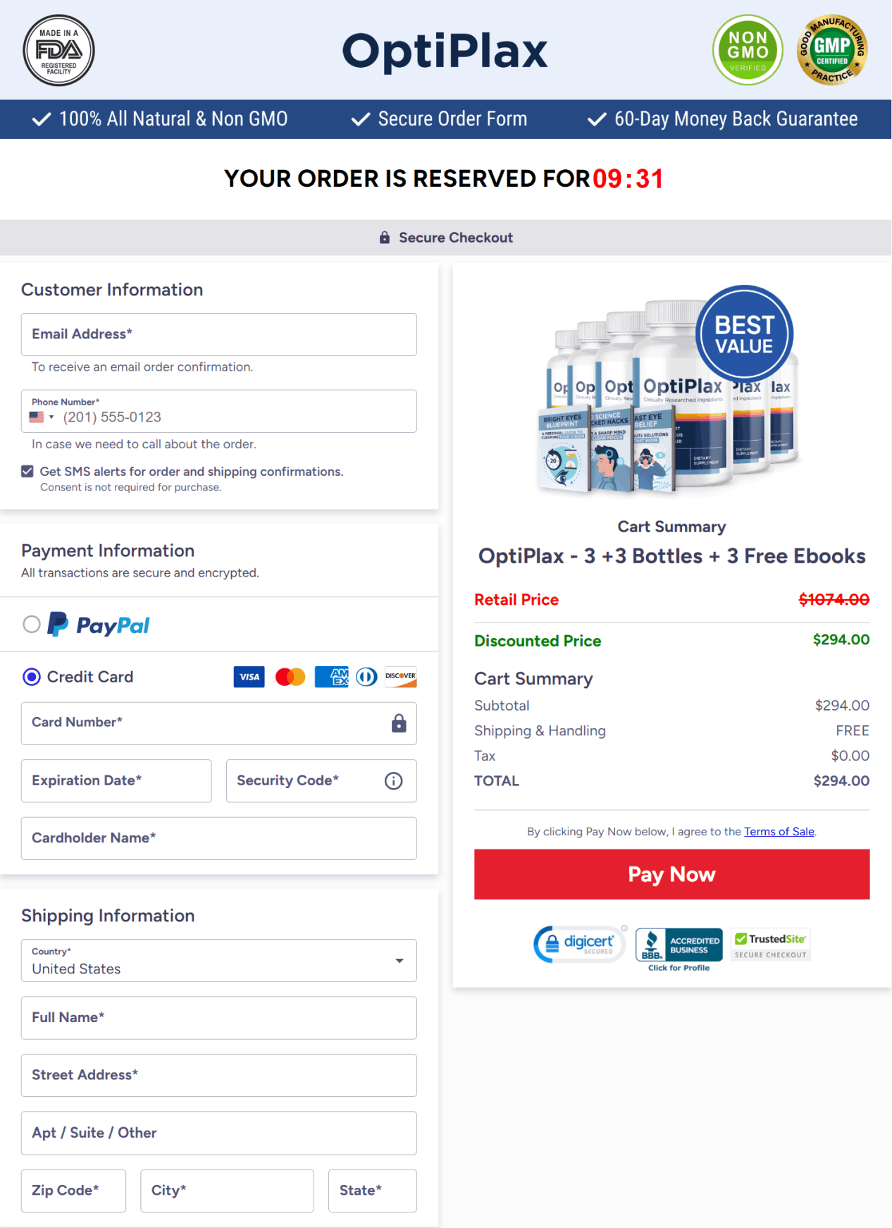 optiplax secure checkout